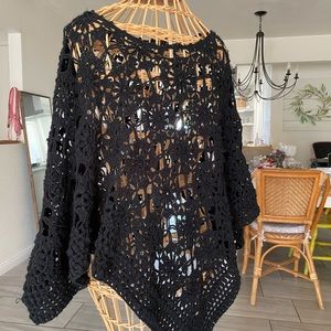 Poncho knit black